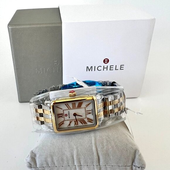 MICHELE Deco Two Tone Park Mother Of Pearl Women Watch MWW06E000145 - Picture 3 of 10